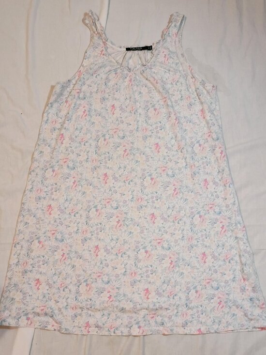 Lauren Ralph Lauren Other - Lauren Ralph Lauren/Nightgown/Womens M/Pink Blue Floral/Ruffle Strap Cottagecore